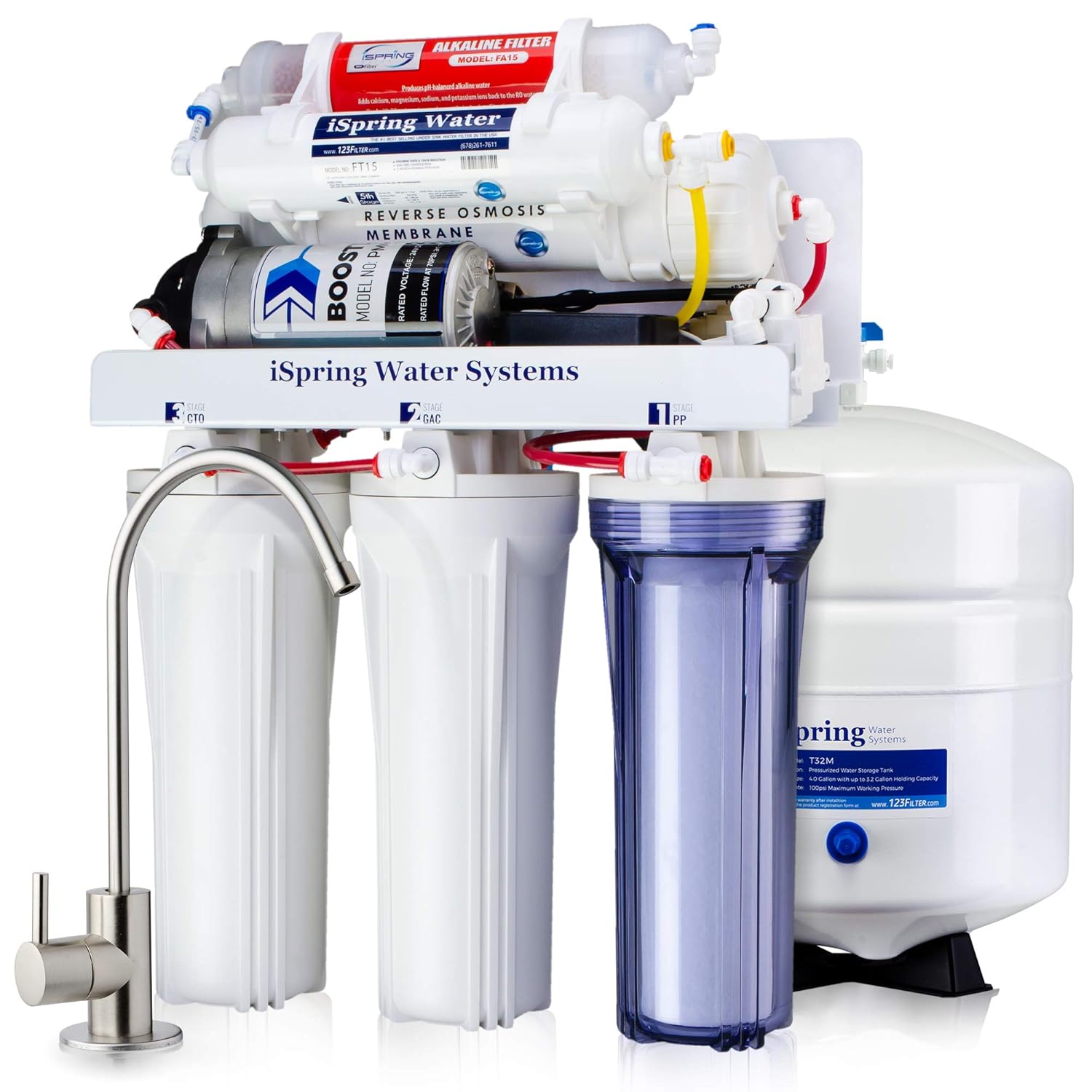 iSpring RCC7P-AK 6-Stage Under-Sink RO Water System with Alkaline Filter