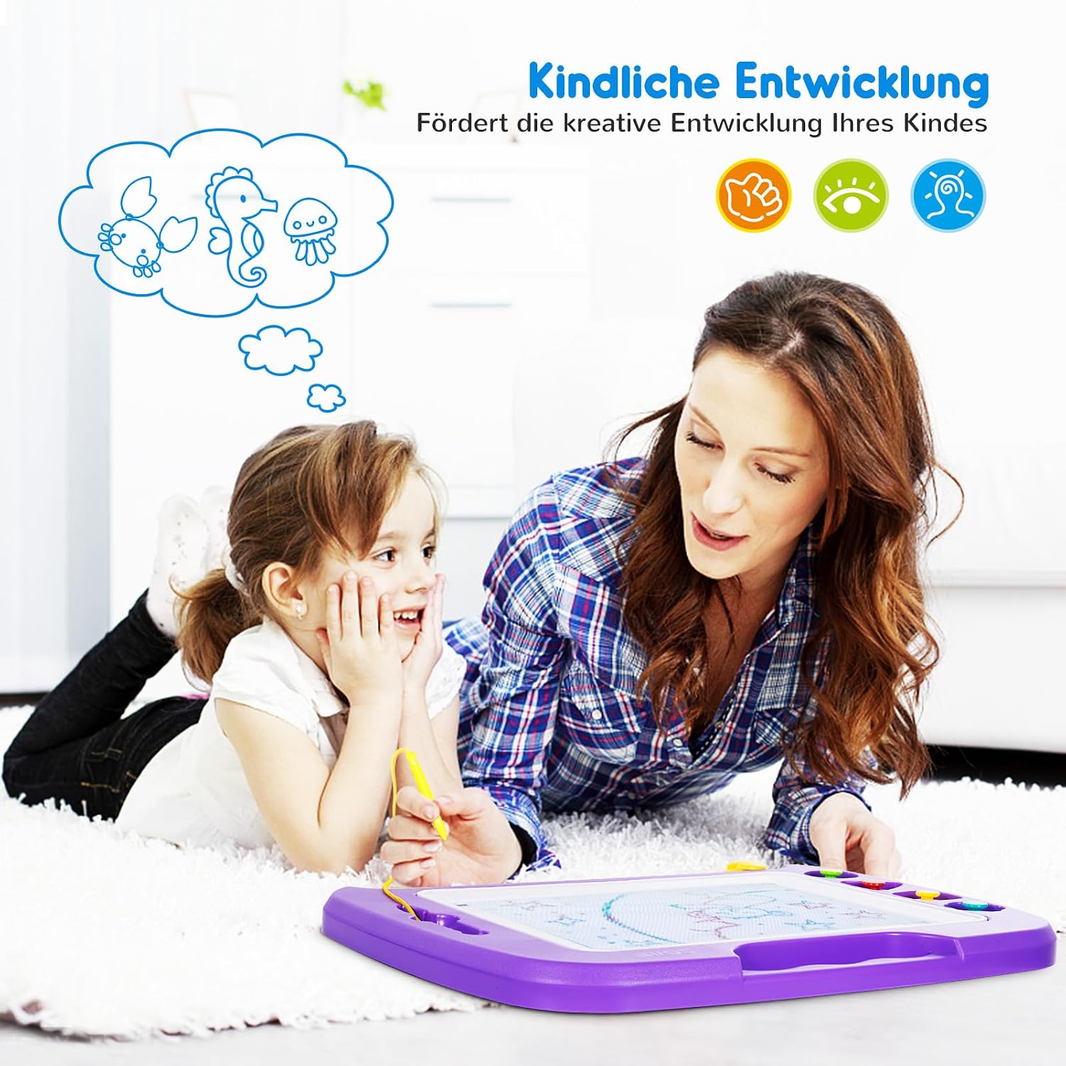 Thumbnail 6 de SGILE Große Magnetische Maltafel 42 × 32 cm Lila