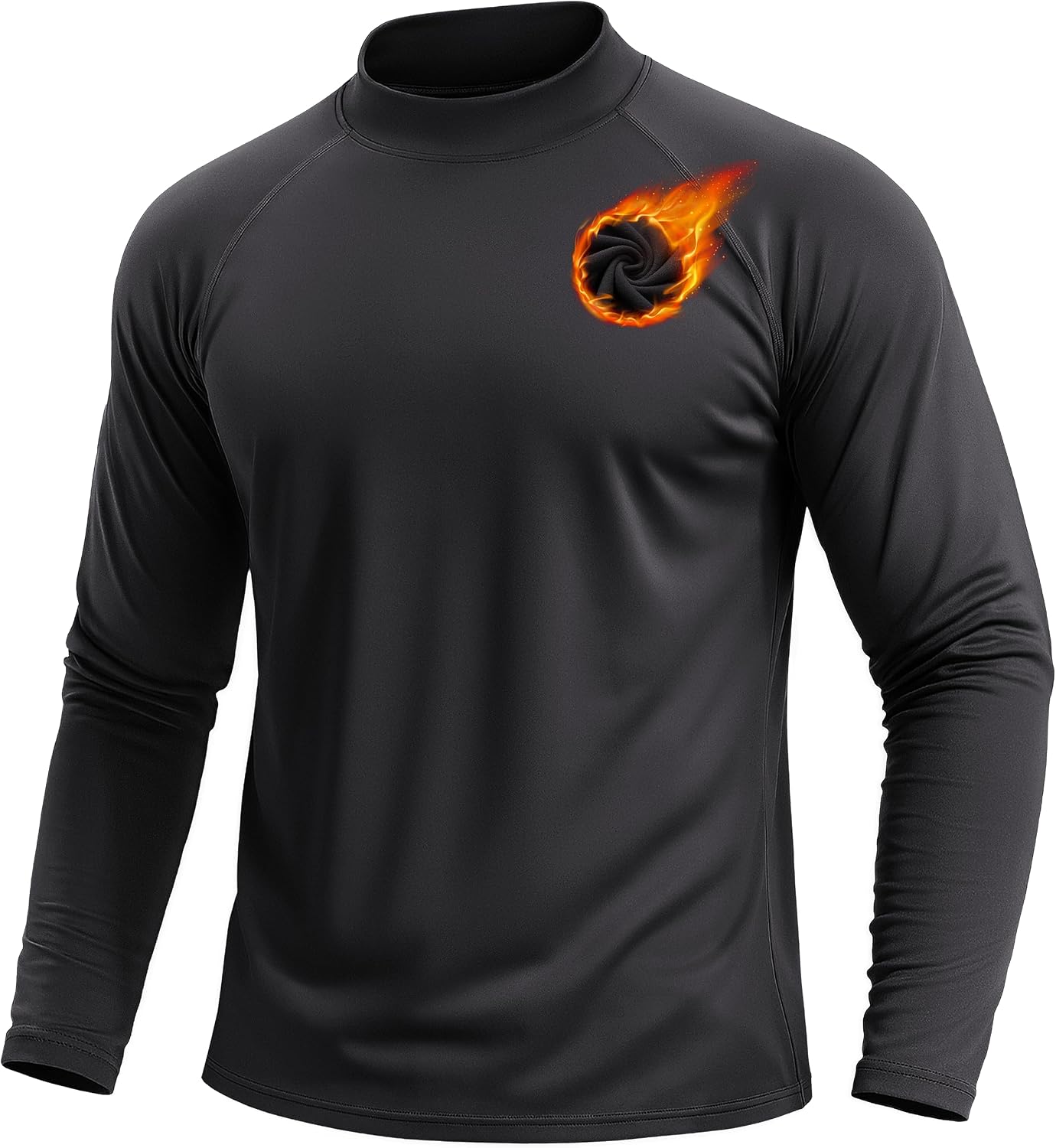 Detalle de TACVASEN Men's Thermal Turtleneck Shirt, Fleece-Lined Long-Sleeve Base Layer