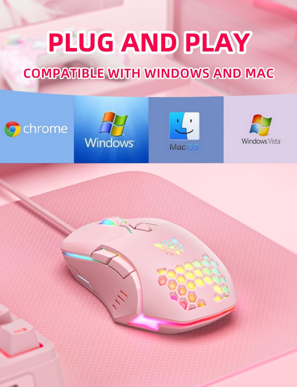 Thumbnail 5 de Wired PC Gaming Mouse with High Precision Sensor and 7 Programmable Buttons