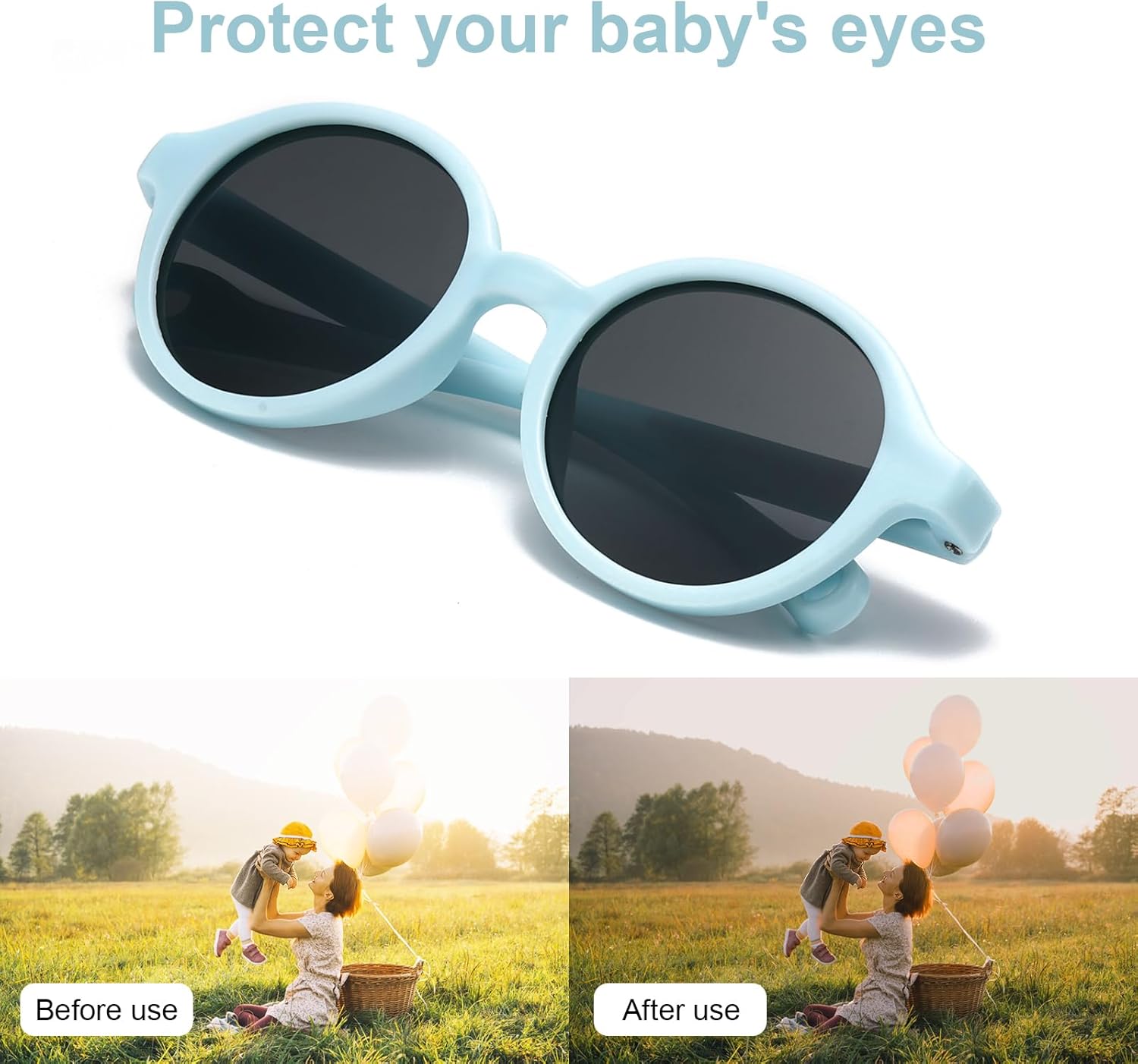 Thumbnail 1 de Musivon occhiali da sole per bambini 0-2,5 anni polarizzati con cinghia regolabile