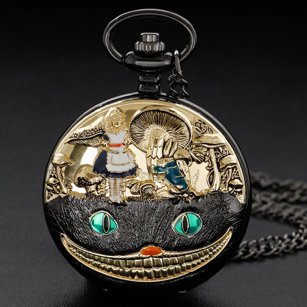 Thumbnail 1 de Tiong Women's Pocket Watch Quartz with Necklace Pendant – Classic Roman & Arabic Numerals