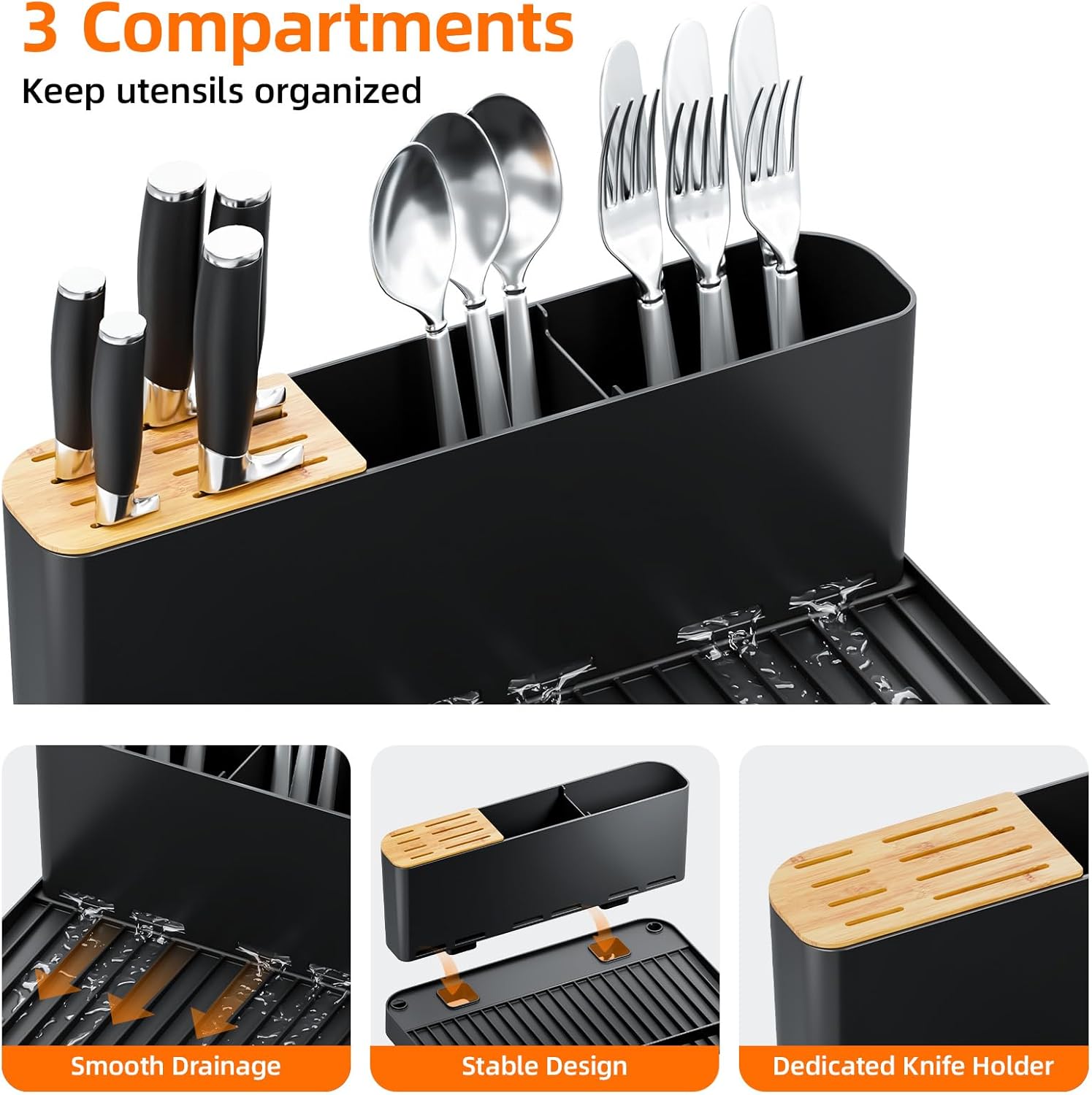 Detalle 1 de Urackify Expandable Dish Drying Rack, 18.5–26.7 inches