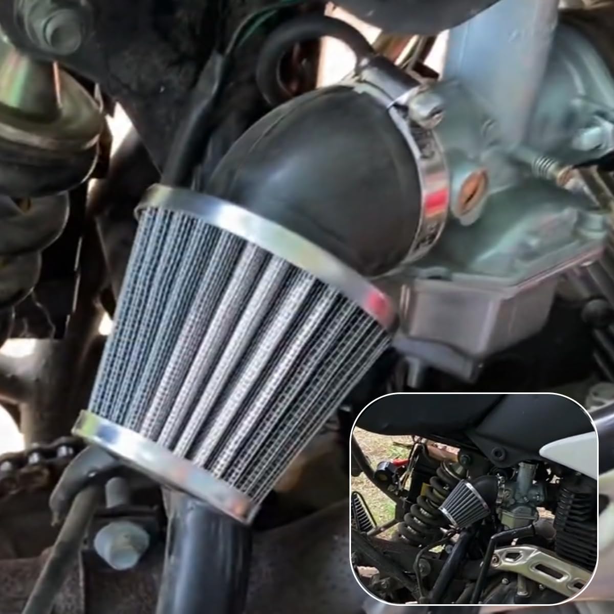 Thumbnail 4 de ZAMDOE 48mm–50mm 45° elbow air intake filter cleaner for 50cc–250cc GY6 & motocross-style bikes