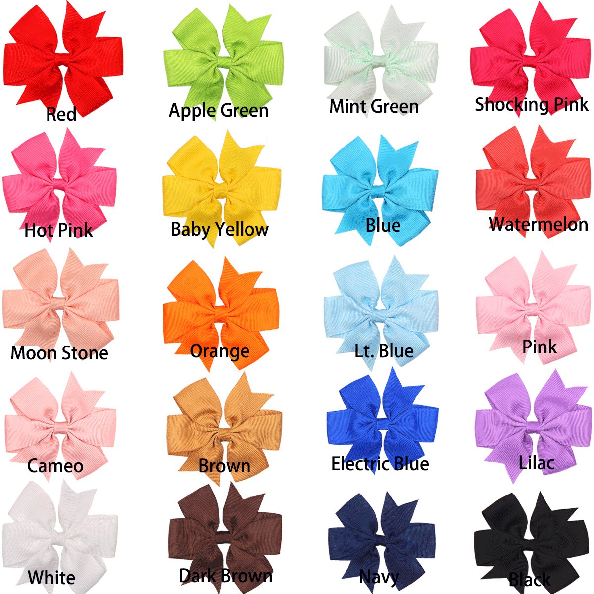 Detalle 2 de CÉLLOT babyhairclips-28 40-Piece Grosgrain Ribbon Hair Bows, 3-Inch Pinwheel