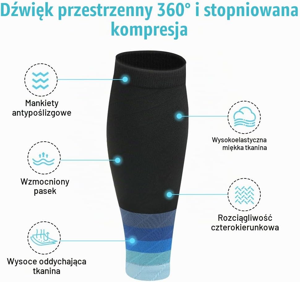 Detalle 2 de ACWOO 3937743 opaski kompresyjne na łydki 15–21 mmHg do sportu