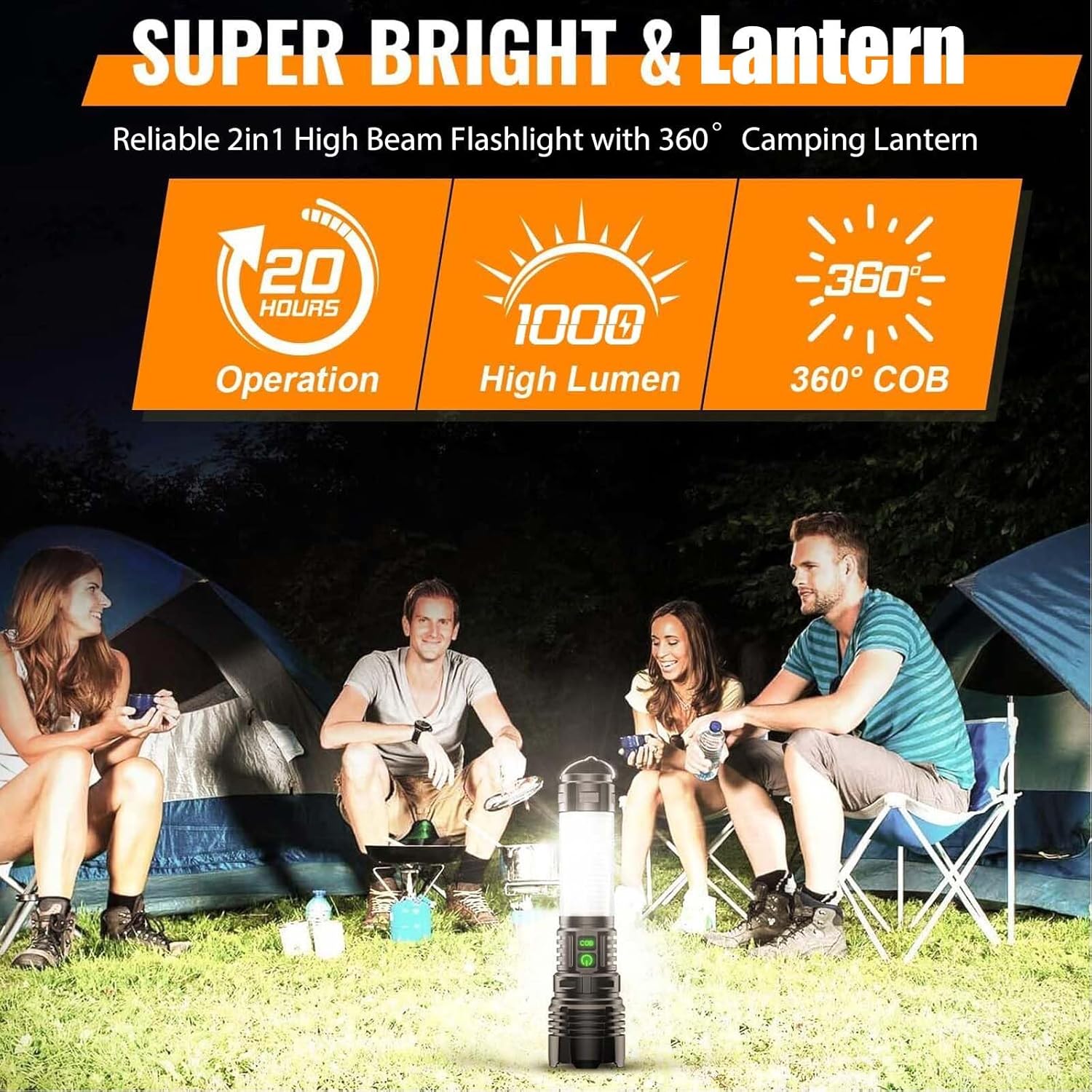 Detalle 2 de Rechargeable LED Flashlight 2000 lumen ⚡