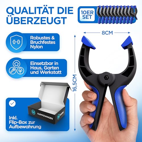 Thumbnail 3 de KISTEK Klemmzwingen Set [10 Stück] – Federklemmen mit 8 cm Spannweite, langlebig und vielseitig