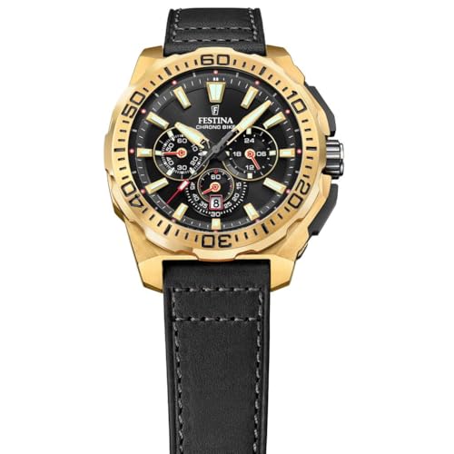 Detalle de Festina Reloj Hombre Analógico de Cuero Negro F20728/3 Chrono Bike