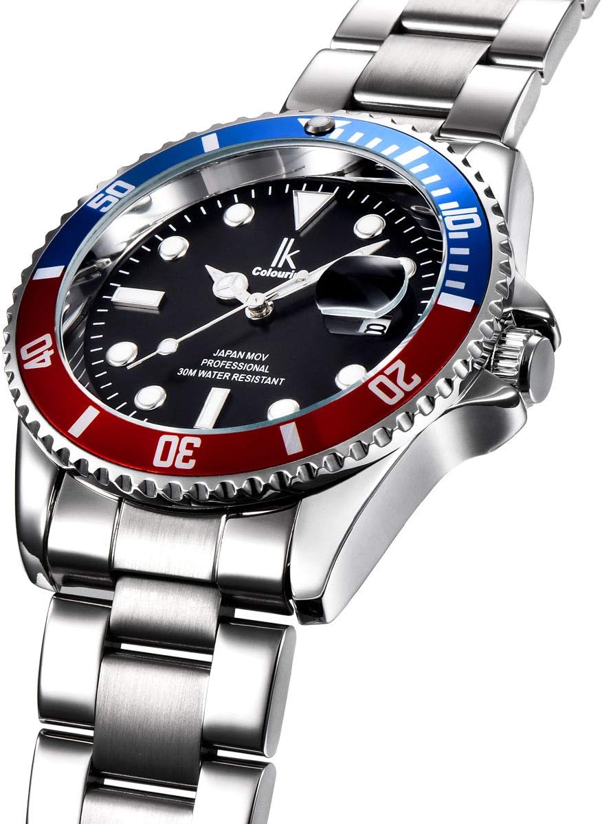 Detalle de Alienwork IK Montre Montre-Bracelet Homme/Femme – Calendrier et Bracelet Métal