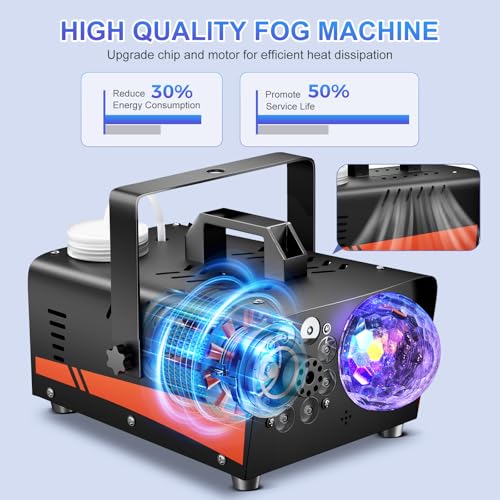 Detalle 2 de Dashsafe 800W Fog Machine with 4500CFM and RGB Disco Lights