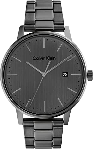 Detalle de Calvin Klein Montre Analogique Quartz pour Homme - Bracelet Linked en Acier Gris 25200054