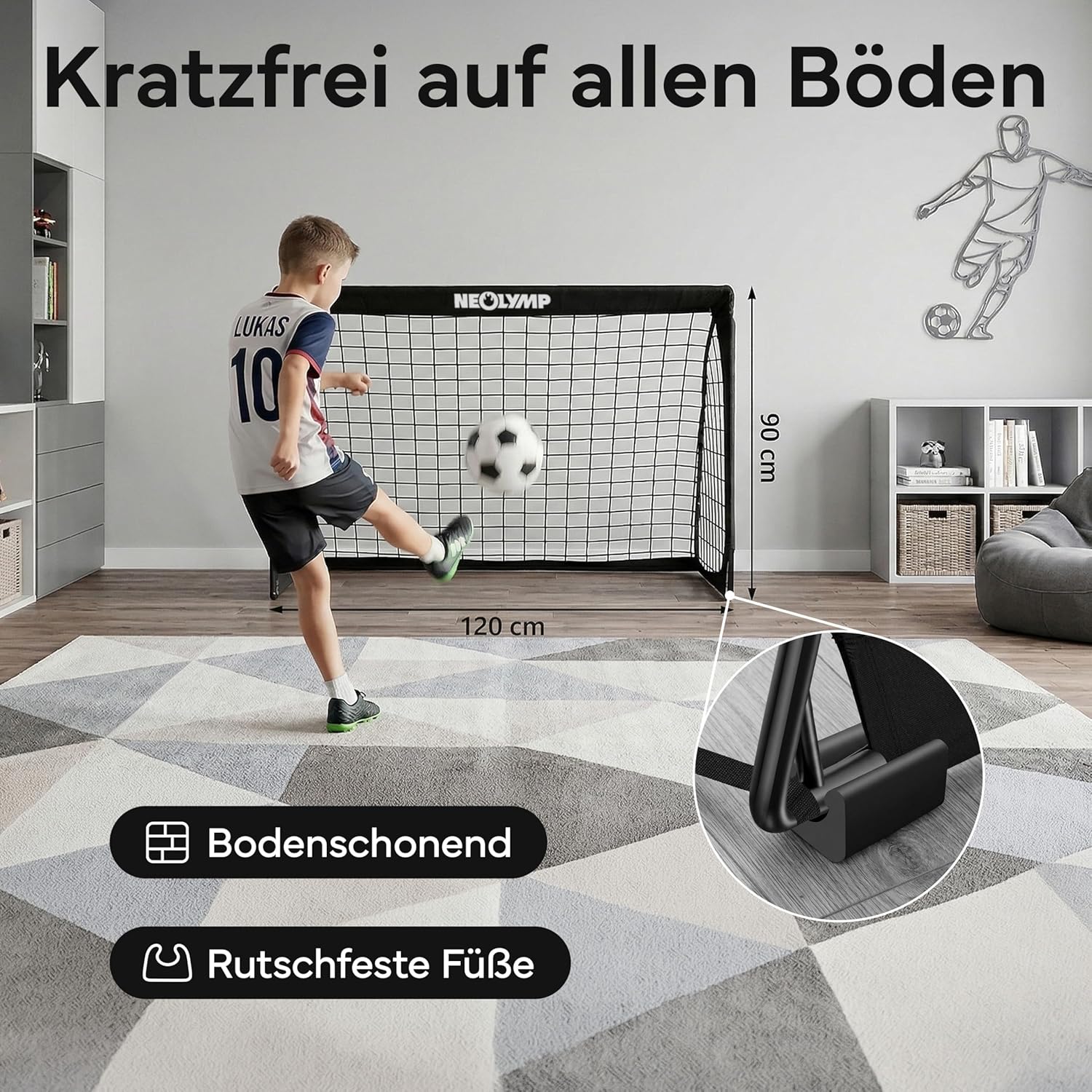 Detalle de NEOLYMP Fußballtor Kinder Set – Faltbare Tore für Garten & Outdoor