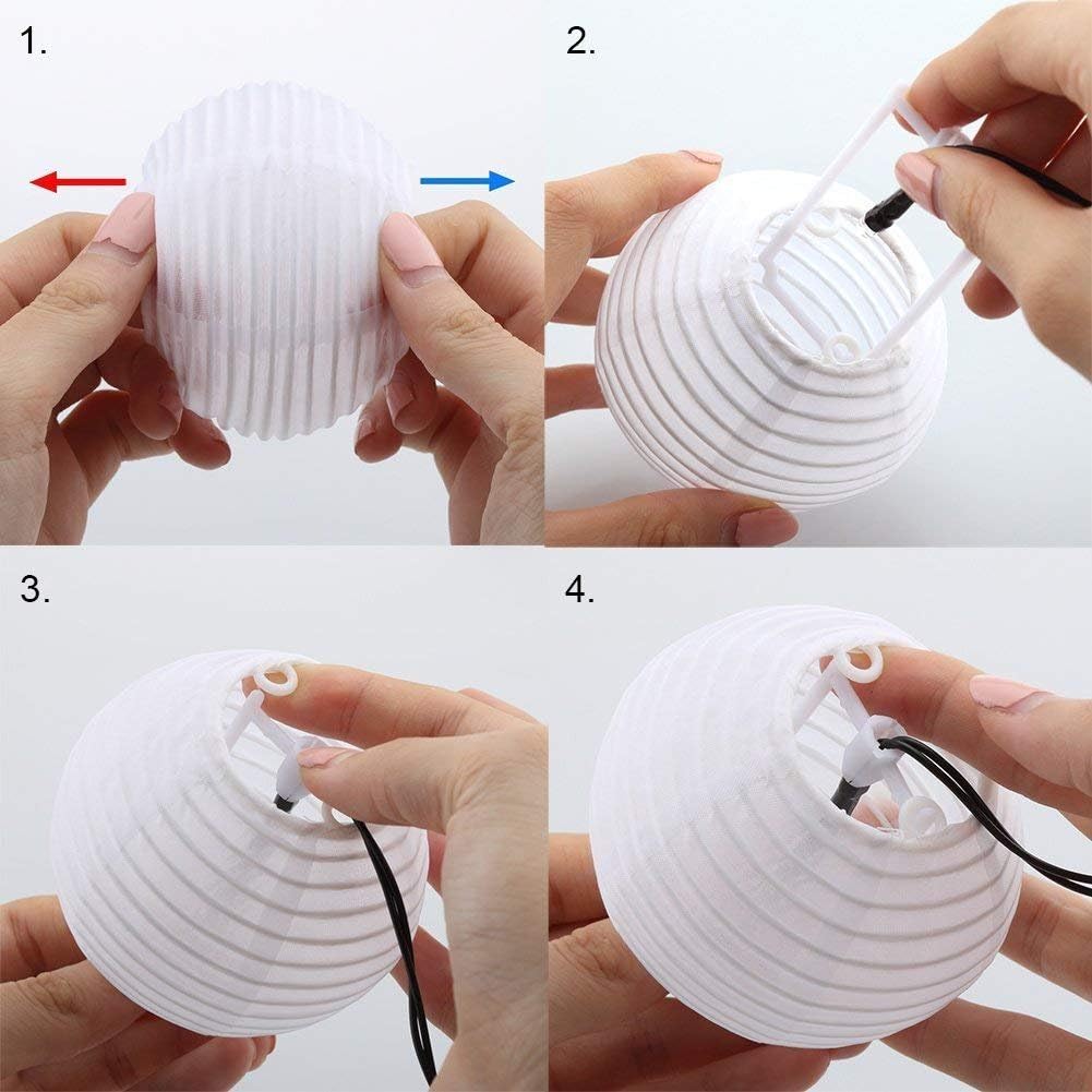 Thumbnail 5 de Qedertek Solar-Lichterkette Lampion für außen – 6 m, 30 LED, 2 Modi, warmweiß