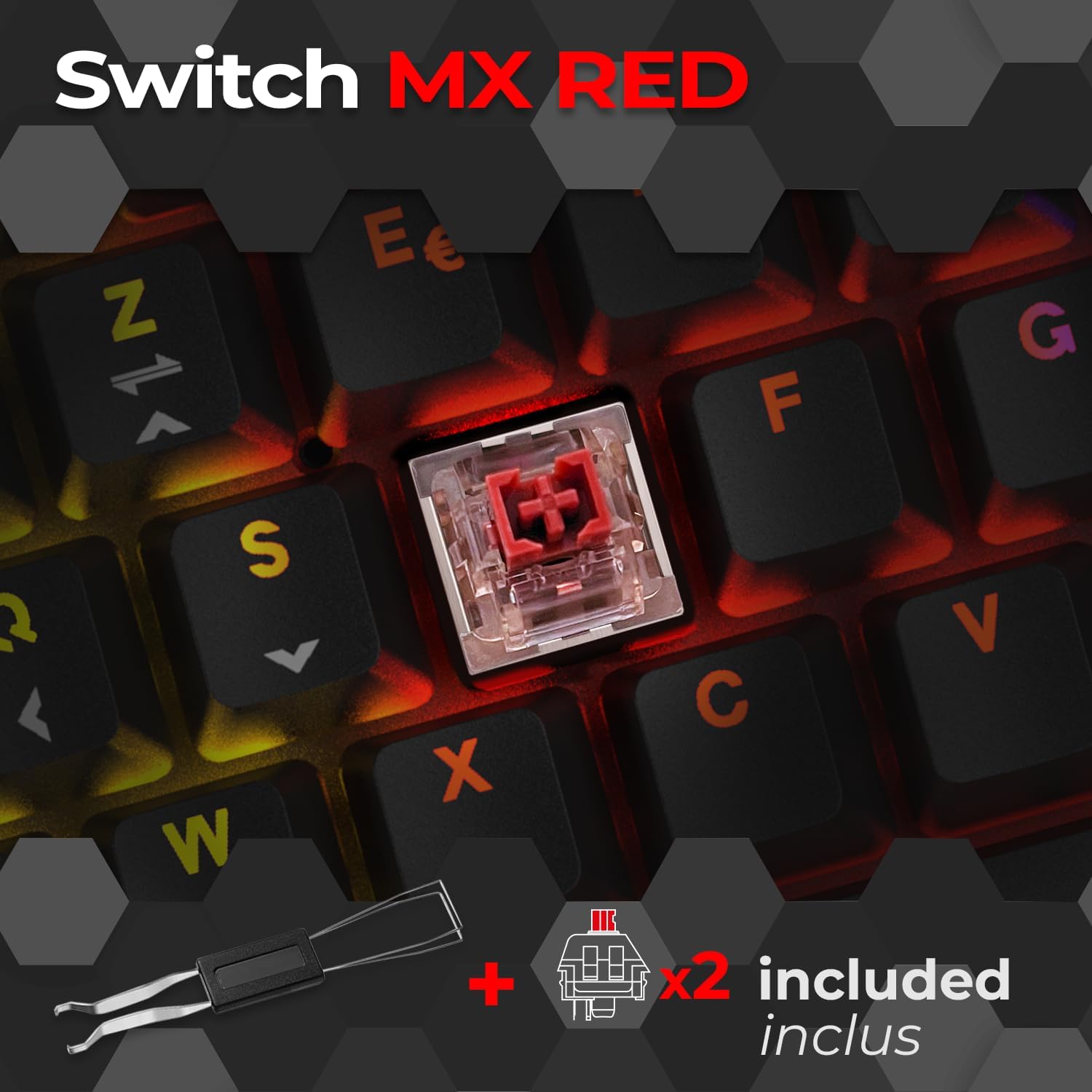 Thumbnail 1 de Empire Gaming K248 tastiera meccanica gaming cablata MX Red con RGB (layout FR AZERTY) e USB Type-C