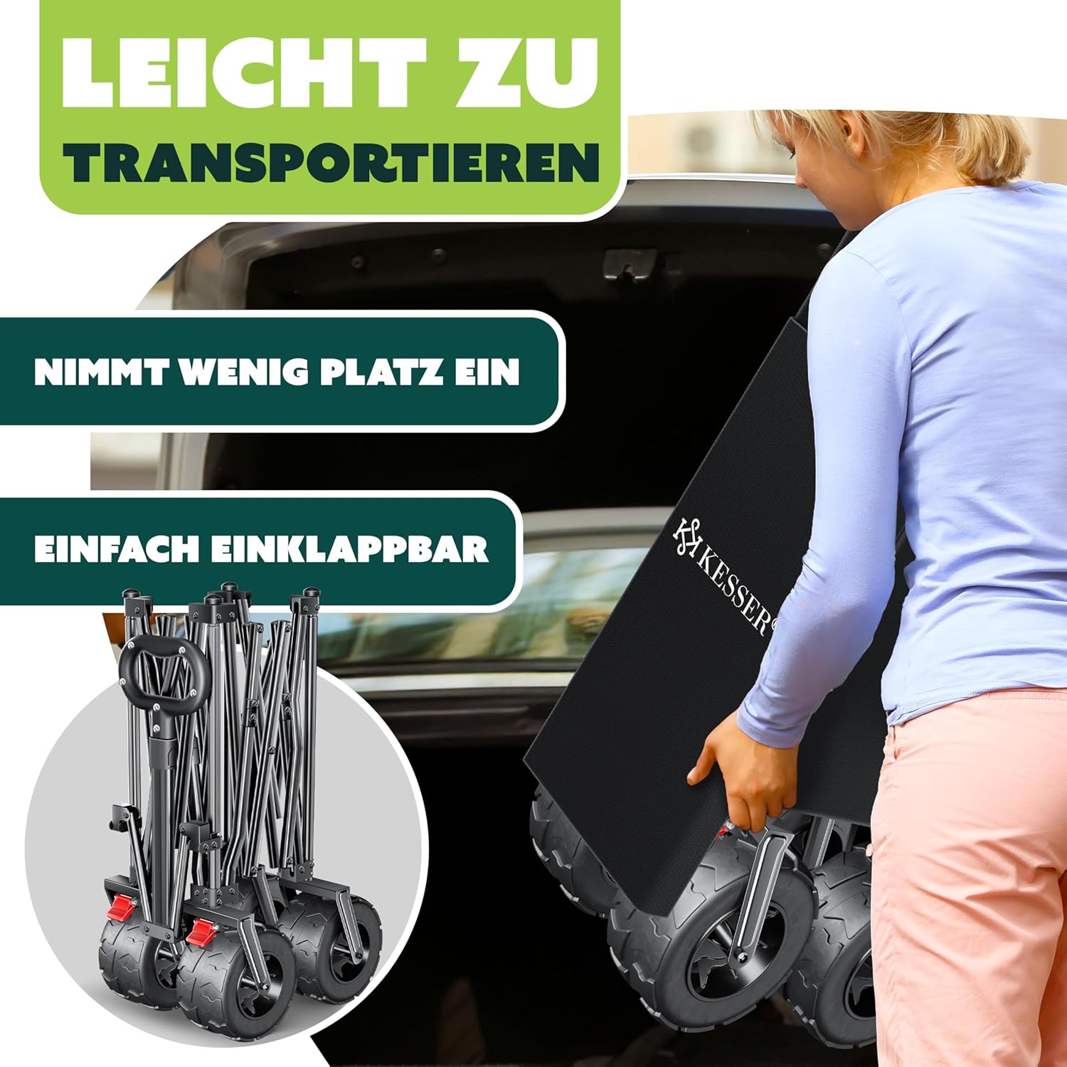 Thumbnail 8 de KESSER® Carro de Mano GTR9000 🍎 Capacidad 200 kg, plegable y resistente