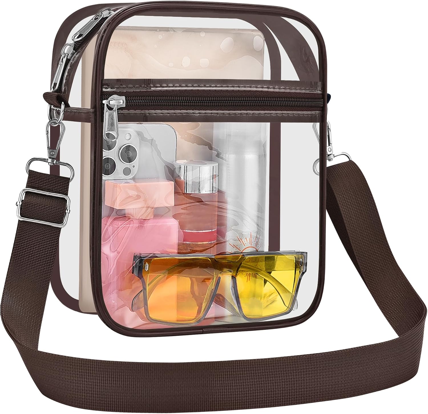 Detalle de USPECLARE Clear Stadium Crossbody Bag 7.5 x 5.5 x 2.8 Inches