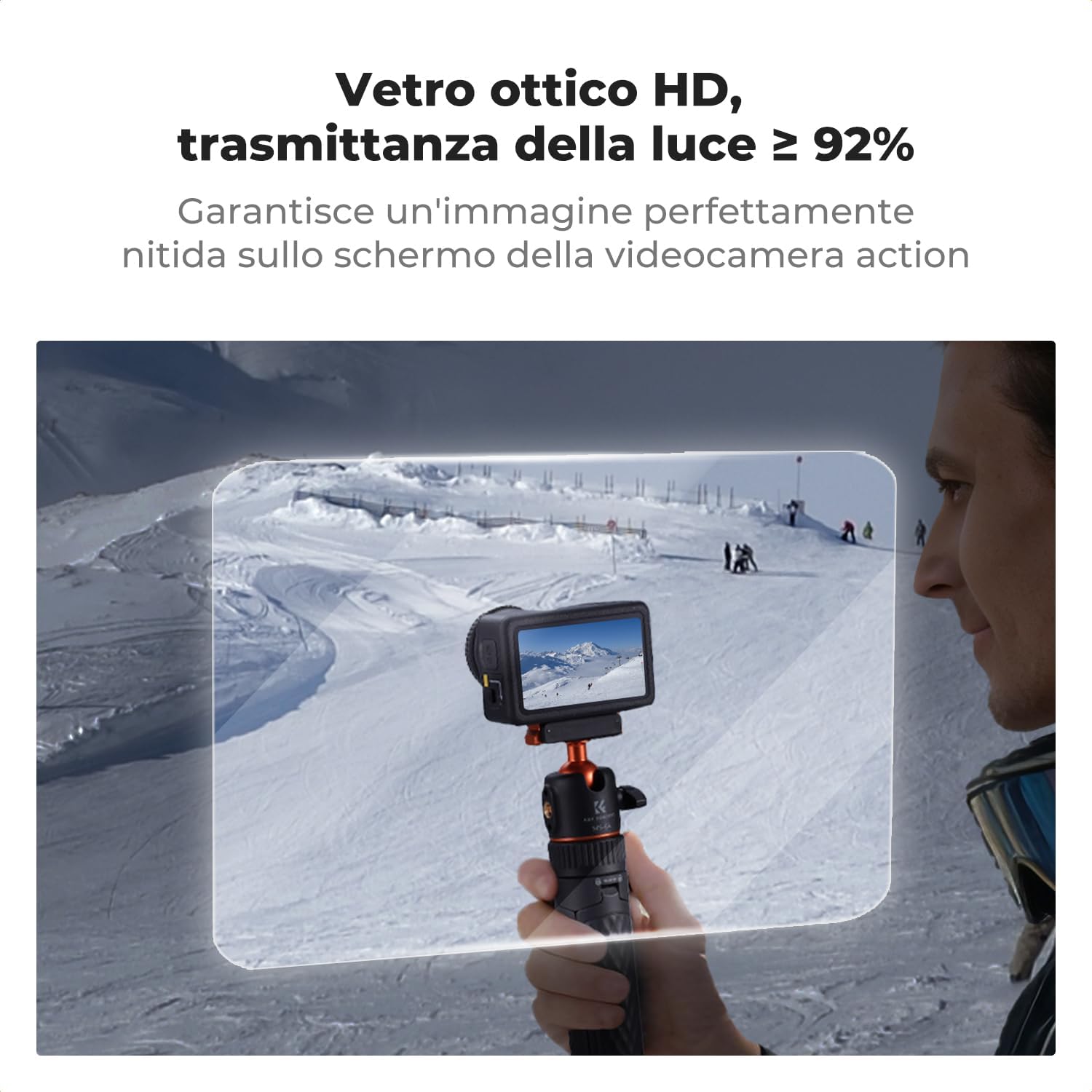 Thumbnail 2 de K&F CONCEPT Proteggi schermo in vetro temperato per DJI Osmo Action 6 – confezione da 2