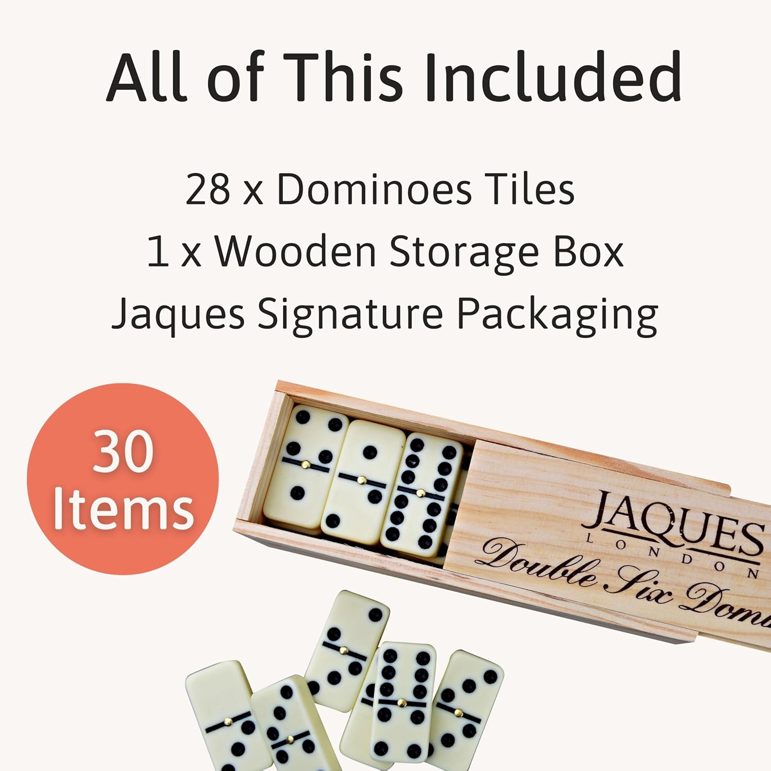 Detalle 2 de Jaques of London Dominoes Set 28 pcs 🎲