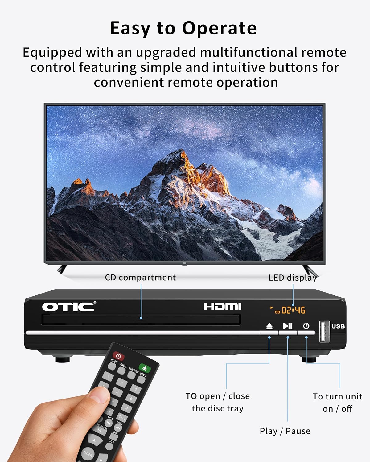 Thumbnail 6 de All Region HDMI DVD Player for TV with USB Playback and Metal Housing