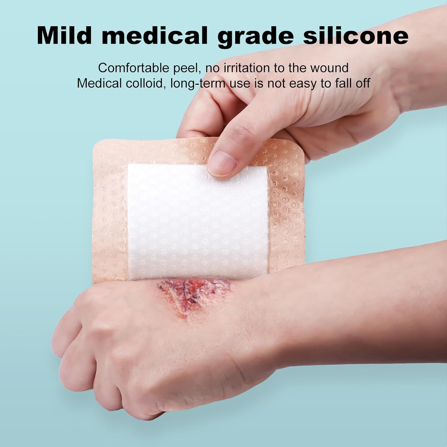 Thumbnail 2 de 20-Pack 4x4 Silicone Foam Dressings with Gentle Border (Waterproof, Self-Adhesive)