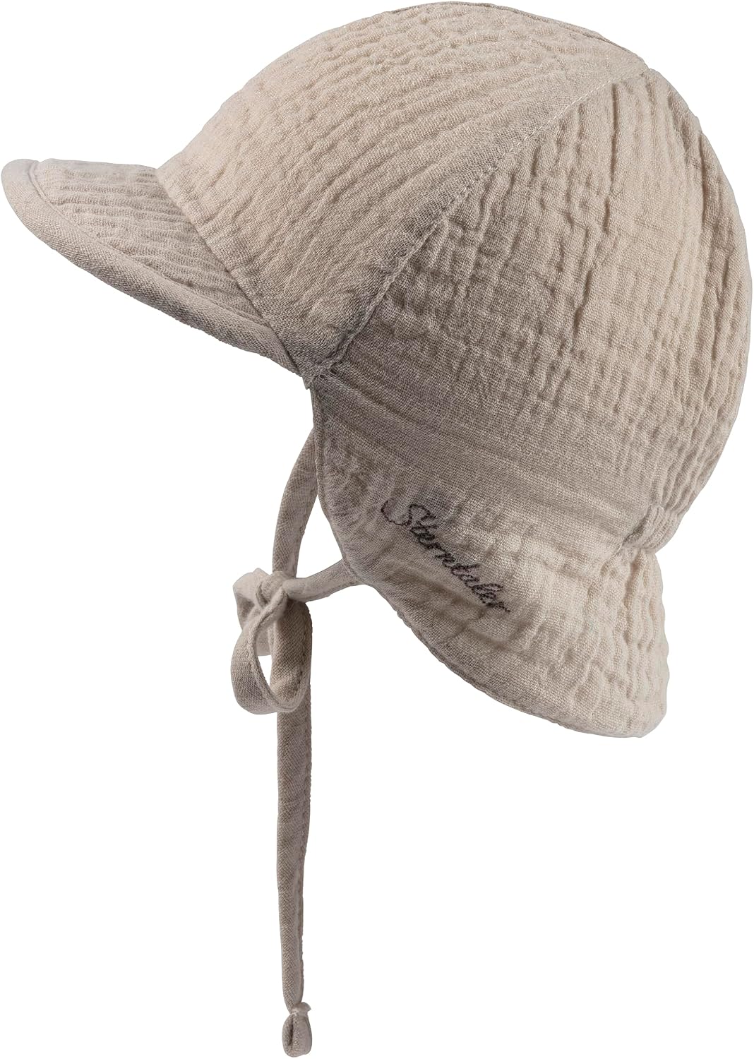 Detalle de Sterntaler Schirmmütze Nacken Wende – UV50+ Musselin-Babyhut mit Nackenschutz