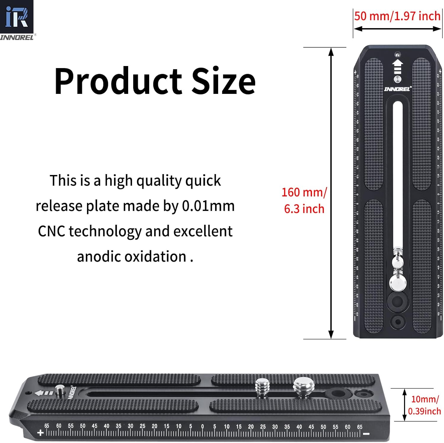 Thumbnail 2 de INNOREL QV160 2-Piece Sliding Quick Release Plate (50mm) for Manfrotto 501PL Series Fluid Heads