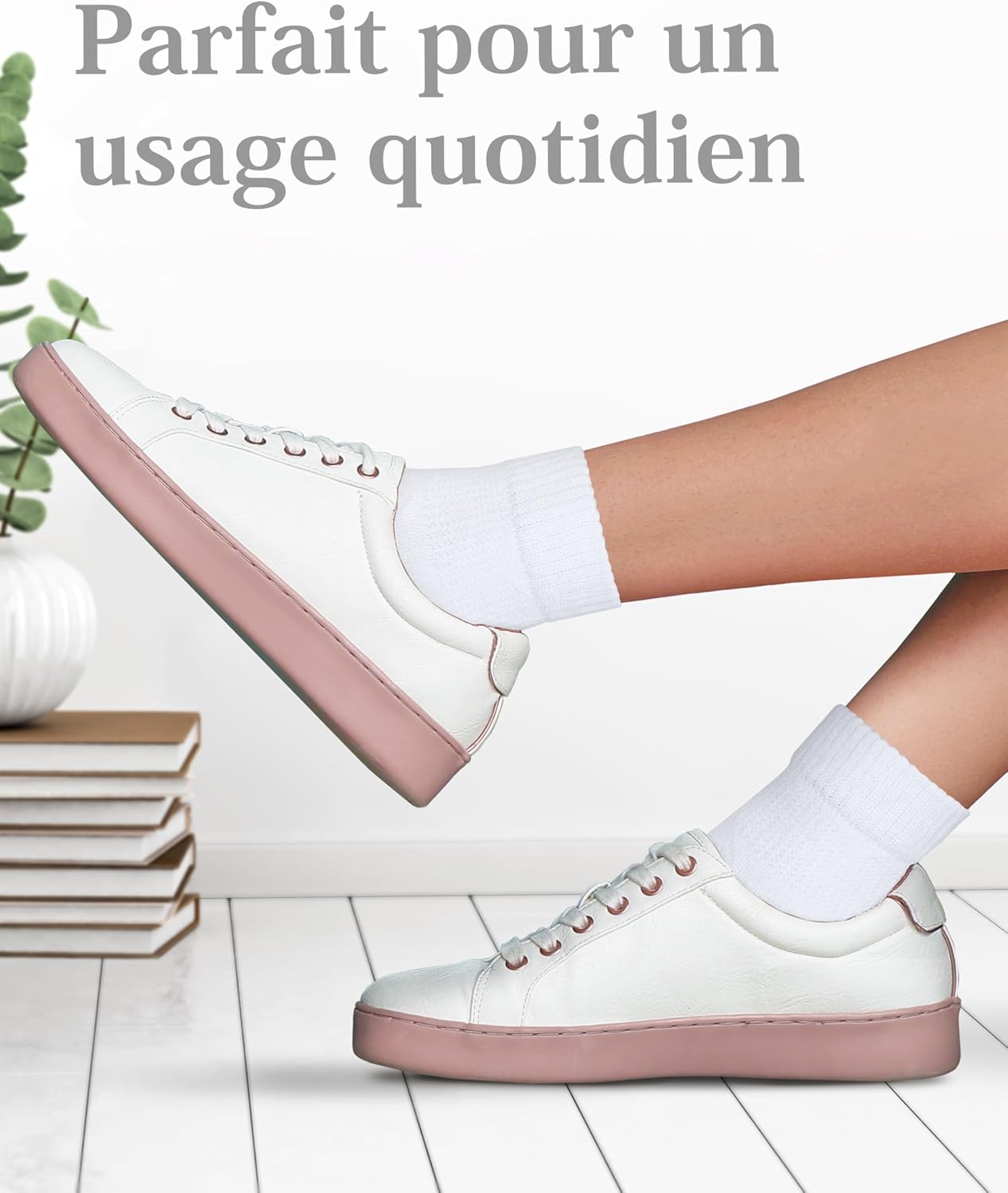 Detalle de Lot de 4 paires de chaussettes pour diabétiques en bambou avec lycra (femmes enceintes & personnes âgées)