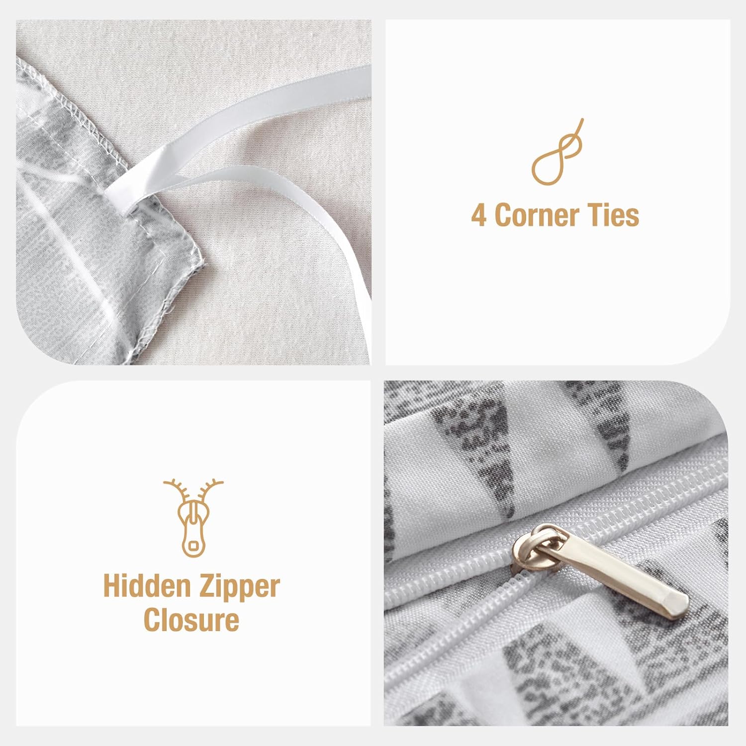 Thumbnail 4 de Lekesky Duvet Cover Double Size with Triangle Pattern – Ultra‑Soft Microfibre Bedding