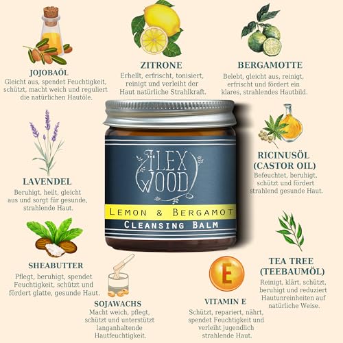 Detalle de The Ilex Wood Zitrone & Bergamotte Reinigungsbalsam Vegan 60 ml – klare Reinigung ohne Wasser