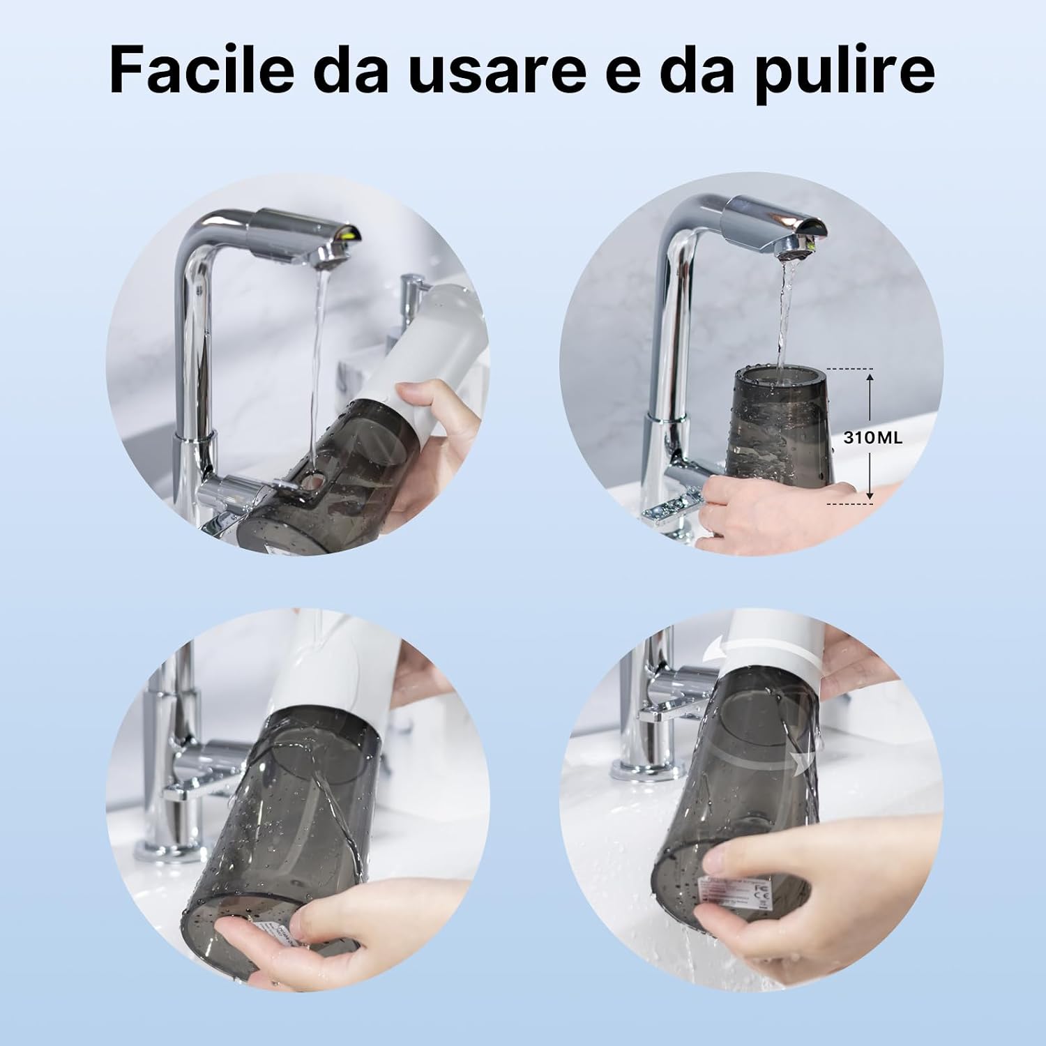 Thumbnail 6 de TUREWELL Idropulsore dentale portatile 310 ml con 5 modalità