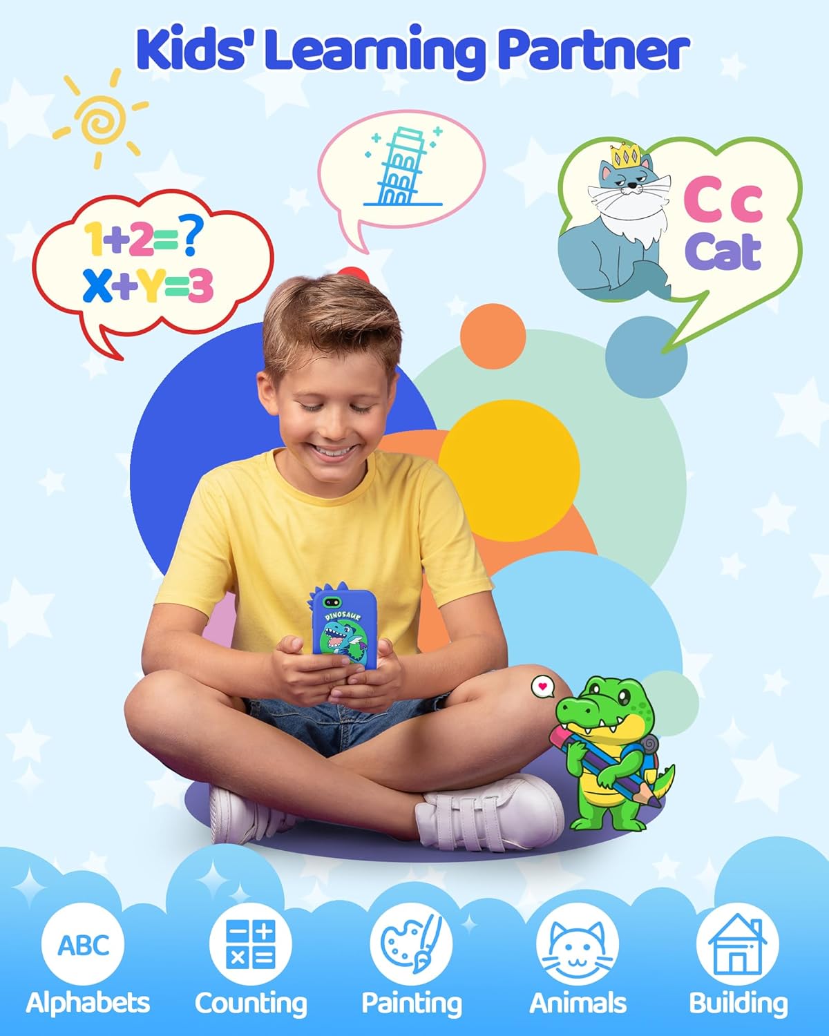 Thumbnail 3 de KOKODI Kids Smart Phone Toys: Touchscreen HD Dual Camera Learning Phone for Ages 3–10 (Navy Blue)