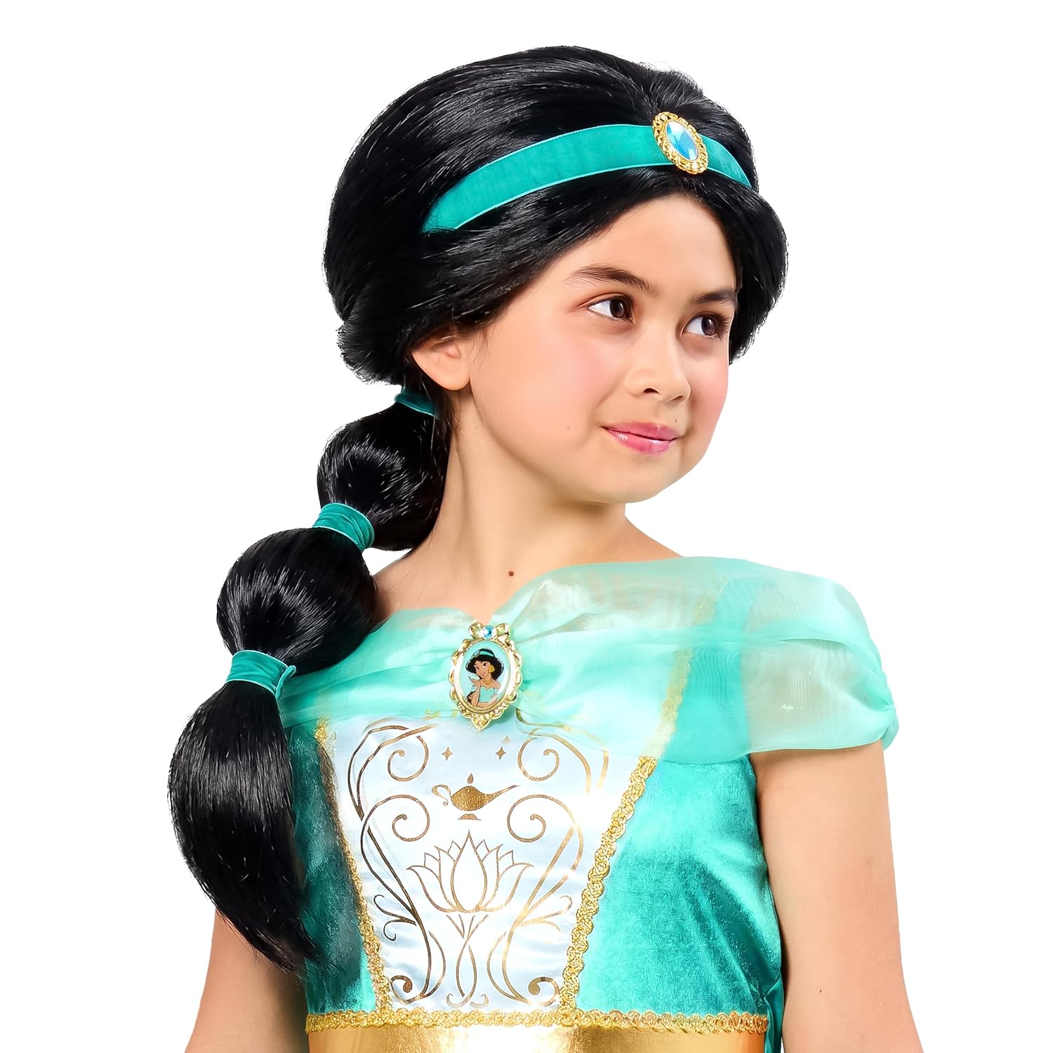 Detalle de Party City AM8411559 Jasmine Wig for Kids, Disney Princess Aladdin, One Size