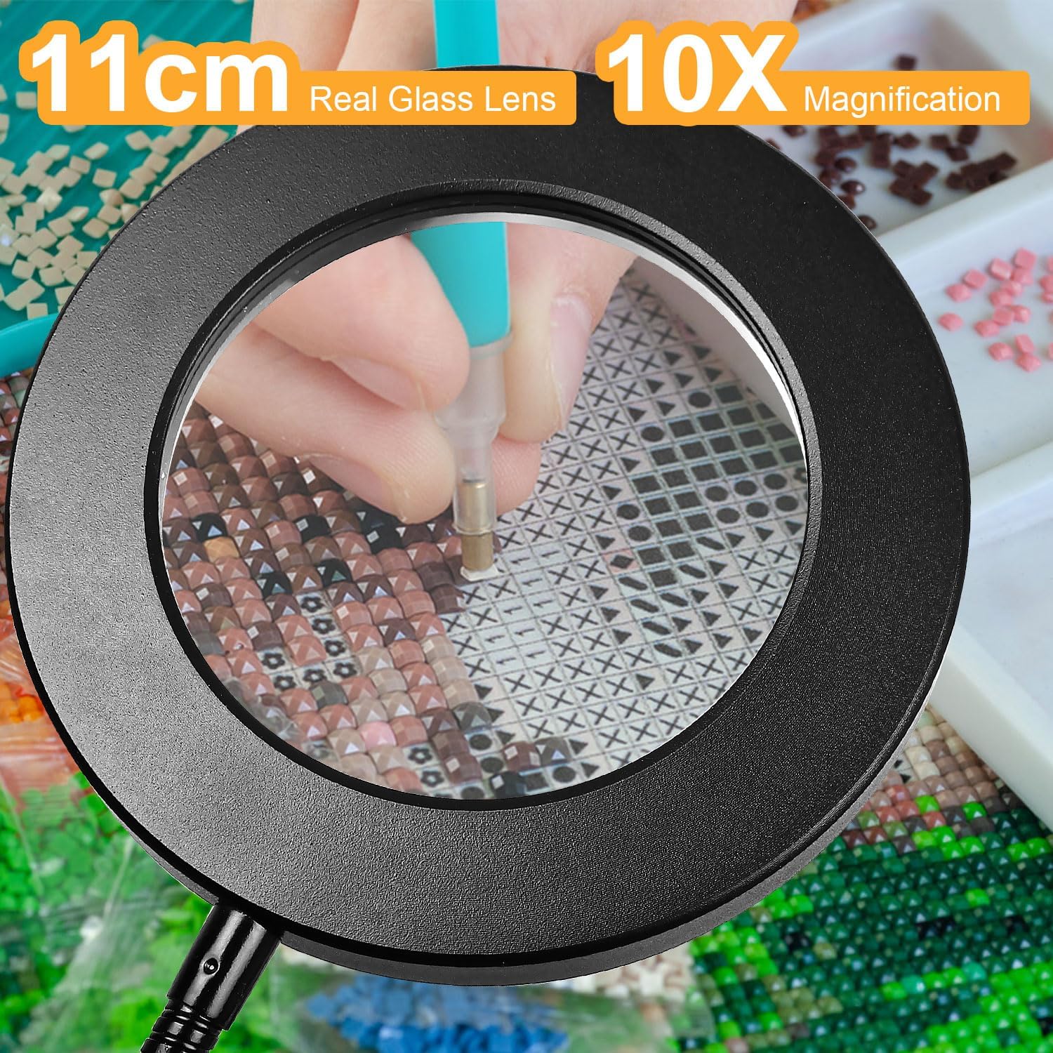 Detalle de iVict iVi005 10X Magnifying Lamp with Clip, 72 LEDs and Flexible Gooseneck