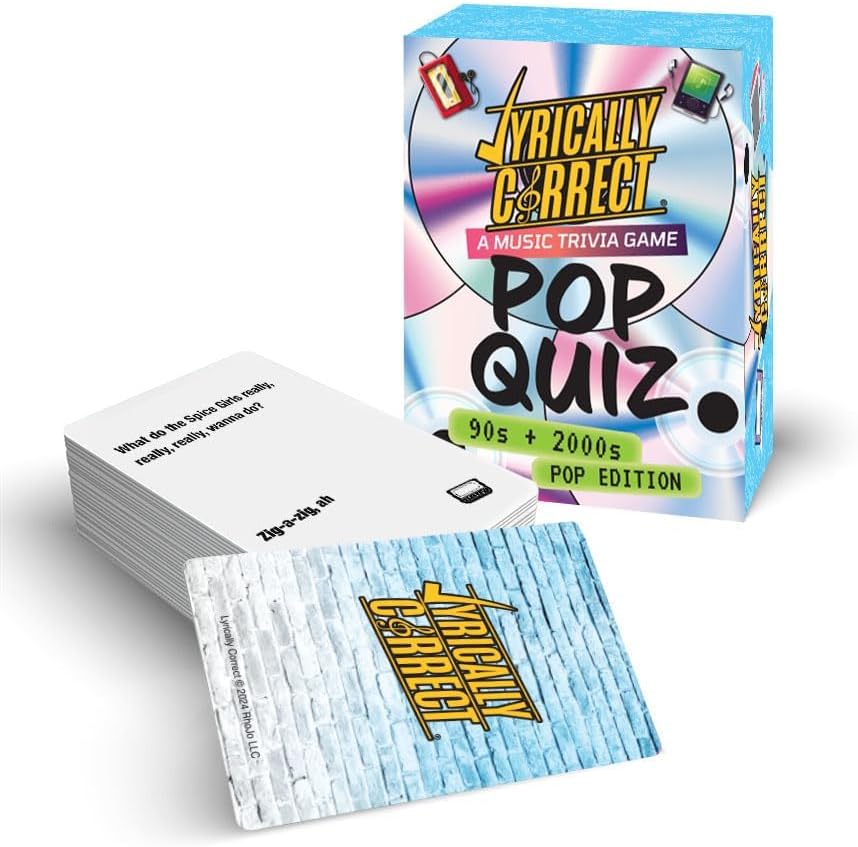 Detalle 2 de Lyrically Correct Pop Edition 1990s–2000s Music Trivia Game 🎲