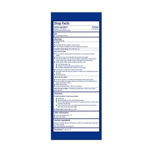 Thumbnail 8 de Differin Acne Retinoid Treatment Gel 0.1% Adapalene, 45g Pump – FDA-Approved OTC Retinoid
