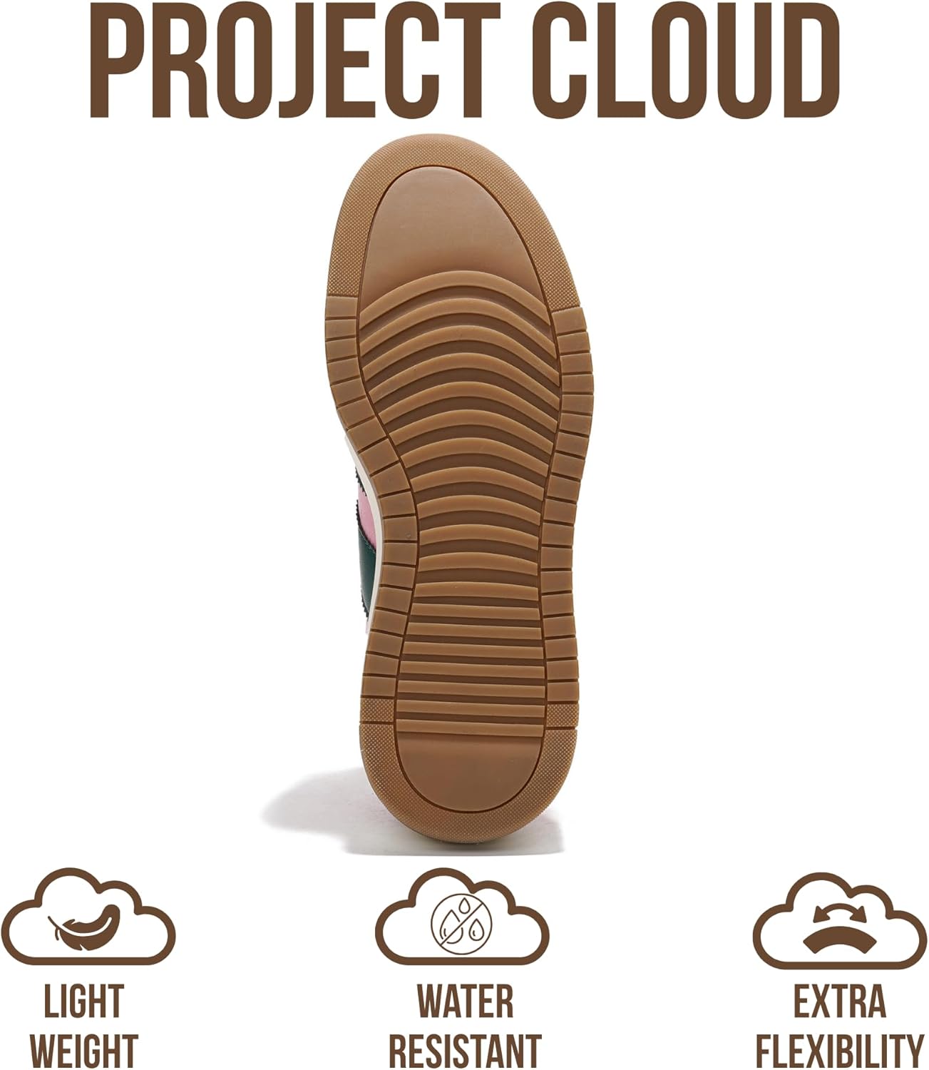 Detalle de Project Cloud Platform Sneakers for Women – Lightweight Memory Foam Insole, Non-Slip Platform Sneakers