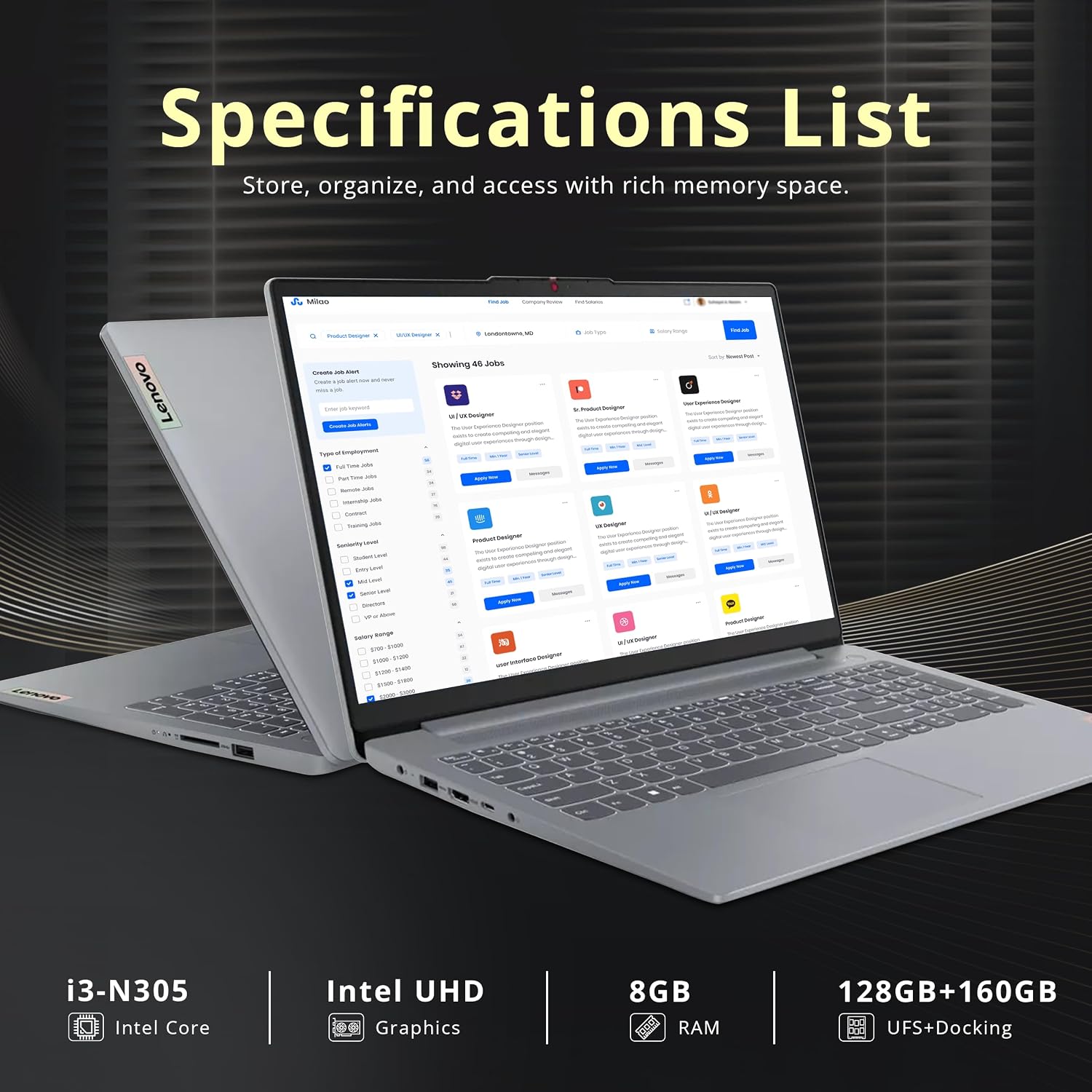 Detalle de Lenovo IdeaPad Slim 3 laptop 15.6-inch