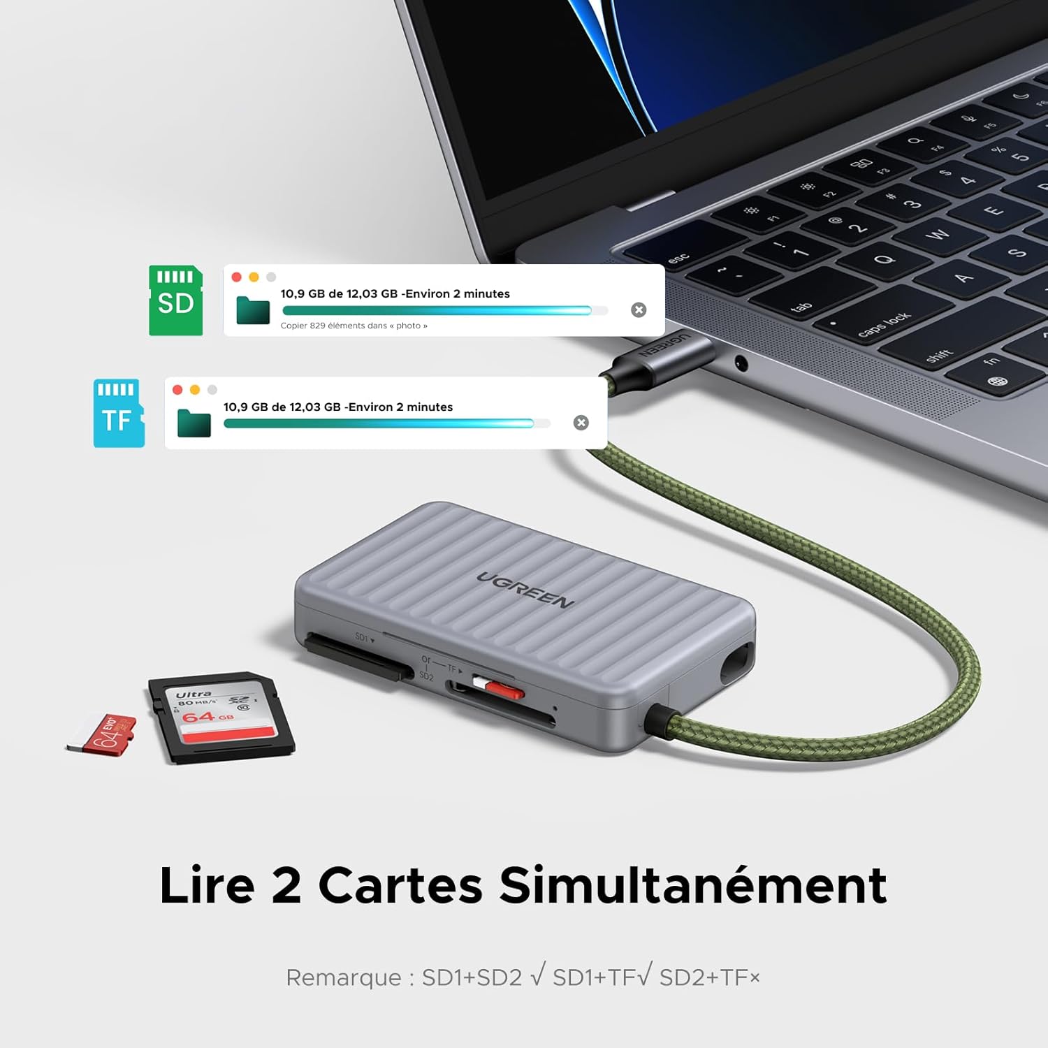 Thumbnail 1 de UGREEN Lecteur SD USB-C 170 Mo/s