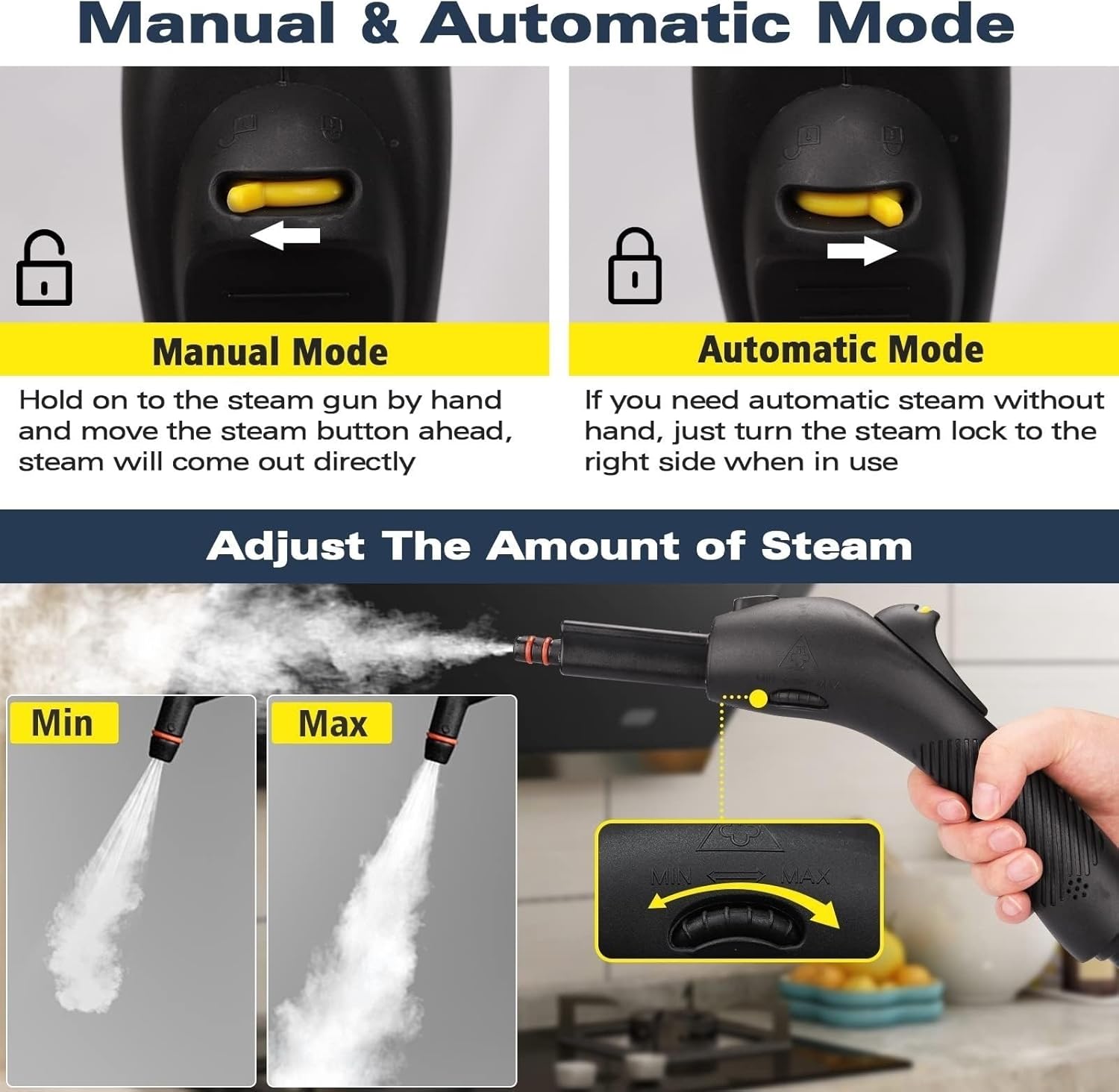 Thumbnail 3 de Axfive 248°F High-Temp Steam Cleaner – 21-Piece Handheld Steamer Set with Large Tank