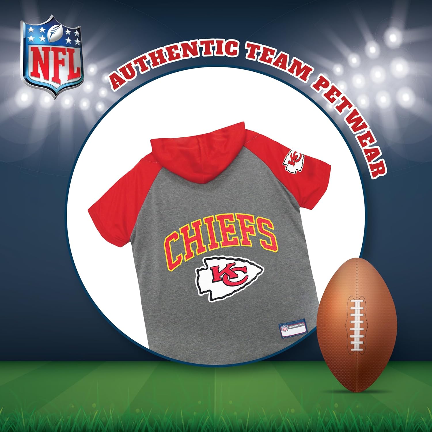 Thumbnail 3 de Pets First KCC-4044-XS NFL Kansas City Chiefs Hoodie for Dogs & Cats (X-Small)