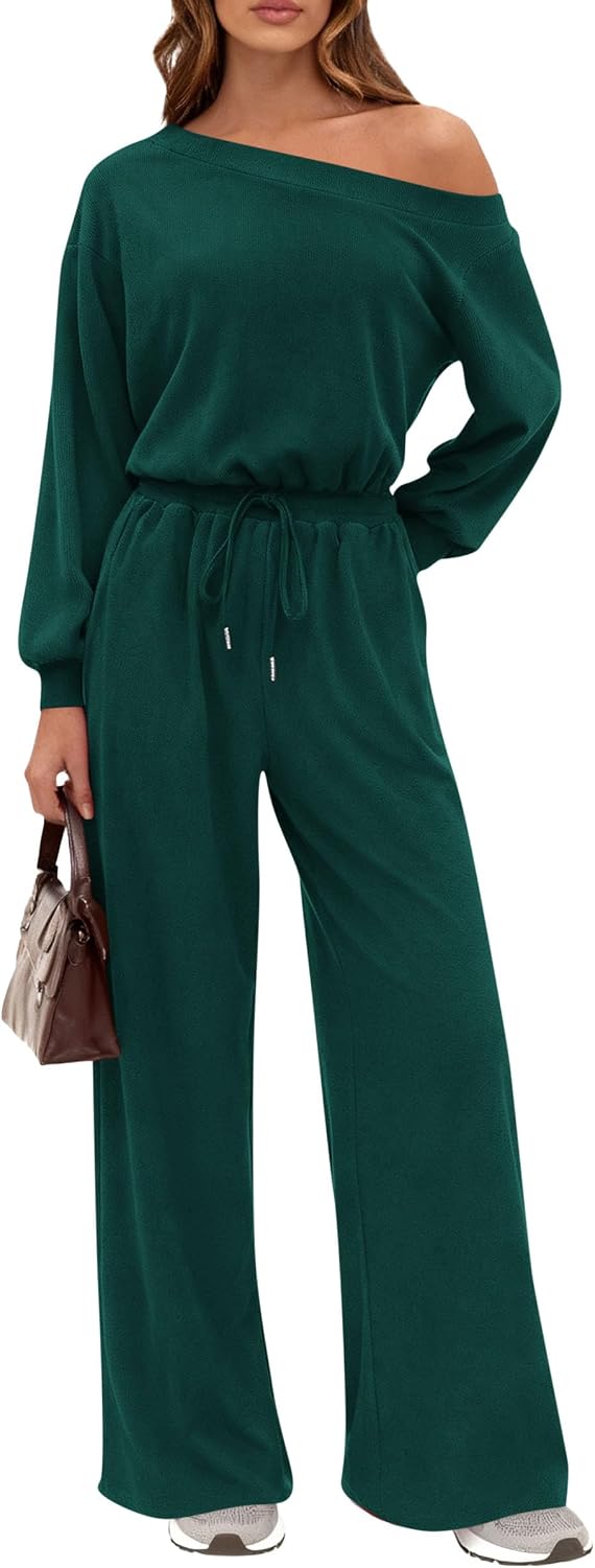 Detalle de PRETTYGARDEN Women's Jumpsuit, Off-Shoulder