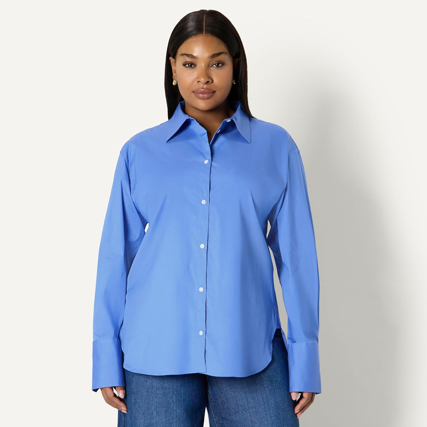 Thumbnail 5 de Amazon Essentials Women's Oversized-Fit Stretch Poplin Button-Down Dress Shirt