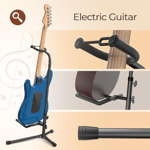 Detalle de GLEAM CG-4 Adjustable Folding Guitar Stand for Electric, Classical Guitars & Bass