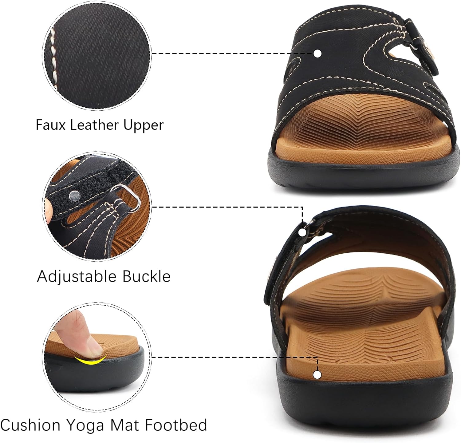 Thumbnail 3 de KuaiLu Women’s Fashion Orthotic Slides Sandals with Arch Support Cushion