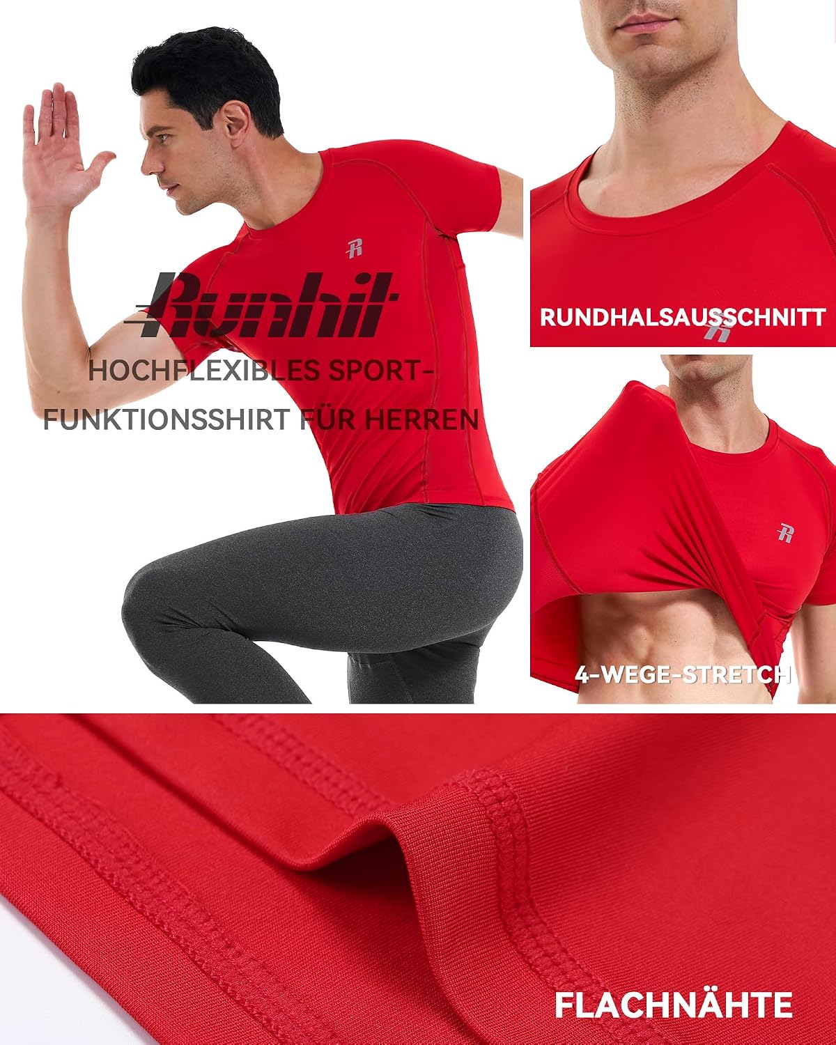 Thumbnail 3 de Runhit 3 Pack Kompressionsshirt für Herren