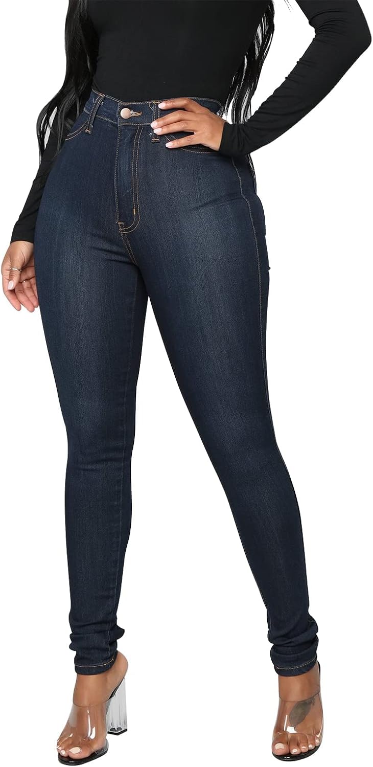 Thumbnail 1 de KUNMI Womens Classic High Waisted Skinny Stretch Butt Lifting Jeans (Slim Fit Denim Pants)