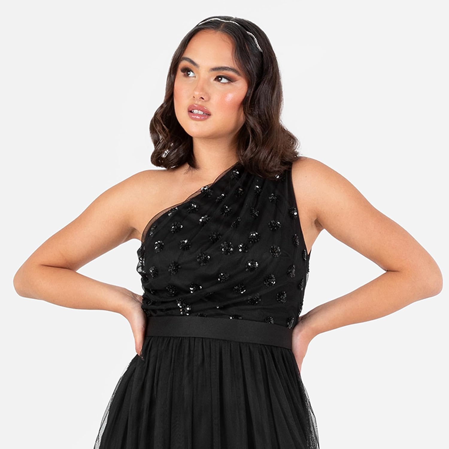 Detalle 1 de Maya Deluxe Damen Maxi Kleid Sequin