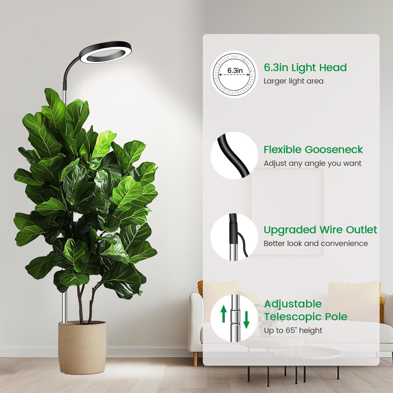 Thumbnail 5 de Garpsen Pflanzenlampe 65 Zoll 🌱