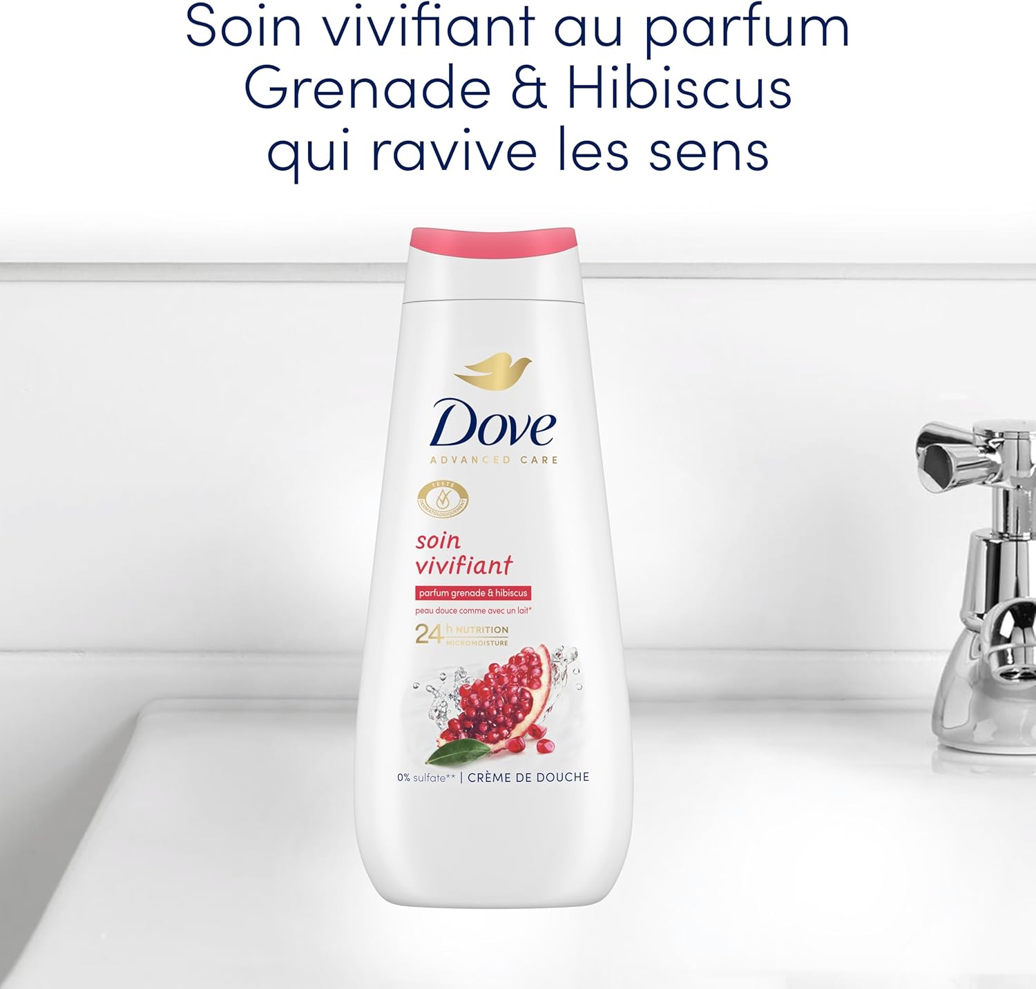Thumbnail 3 de DOVE Advanced Care Grenade & Hibiscus – Gel douche 2x400 ml, peau douce 24 h, testé dermatologiquement